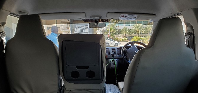 Inside of a Public Bus in Grand Cayman